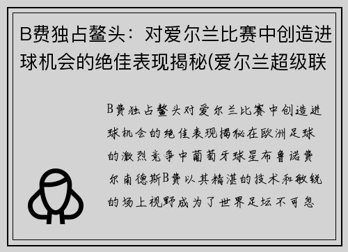 B费独占鳌头：对爱尔兰比赛中创造进球机会的绝佳表现揭秘(爱尔兰超级联赛比分)
